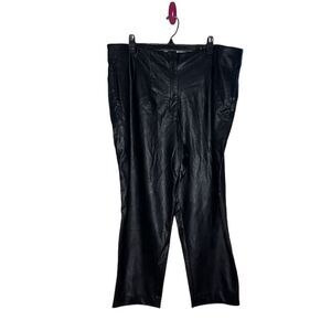 Express Women's Black Vegan Leather Straight Pants Size 18S
